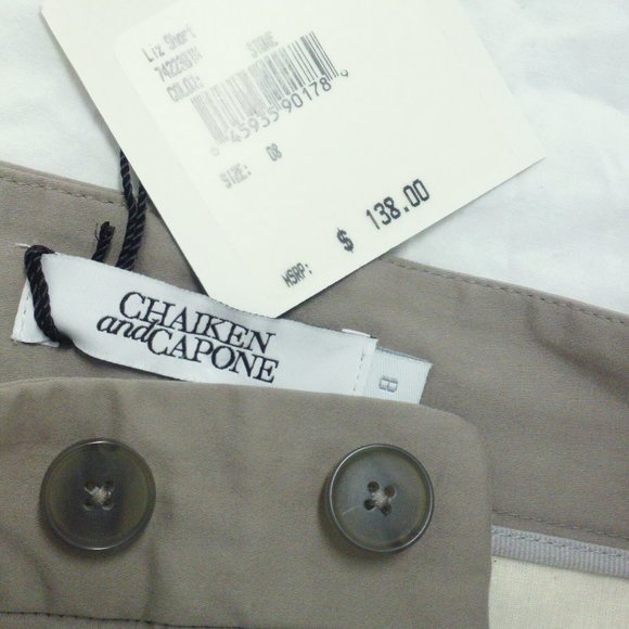 Chaiken & Capone Liz Shorts Grey 8 NWT - Picture 4 of 7